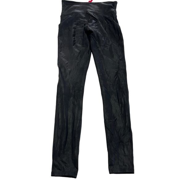 Spanx Leggings Womens Small Black Faux Leather Stretch‎ High Rise Seamless - Picture 3 of 9